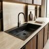 OUTLET - Minor damage Pure.Sink Luxion PVD Large Black Sink 78x50 cm Tapwing with Drilled Hole Bench PLX7850T-63